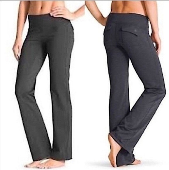 Athleta Pants - Athleta Fusion Yoga Black Wide Leg Flare Flap Pocket Athleisure Size Small EUC